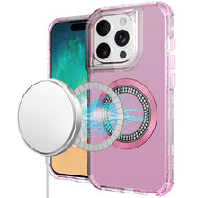 For iPhone 16 PRO MAX Case Magnetic Circle Circle Bling Hybrid + Tempered Glass