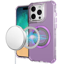 For iPhone 16 PRO MAX Case Magnetic Circle Circle Bling Hybrid + Tempered Glass