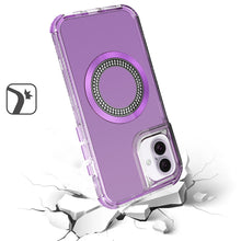 For iPhone 16 Plus 6.7in Case Magnetic Circle with Bling Hybrid + Tempered Glass