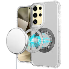 For Samsung S25 Ultra Case Magnetic Circle Bling Hybrid Cover + Tempered Glass