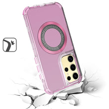 For Samsung S25 Ultra Case Magnetic Circle Bling Hybrid Cover + Tempered Glass