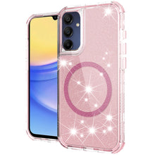 For Samsung A15 5G Case Magnetic Charging Glitter Shockproof + Tempered Glass