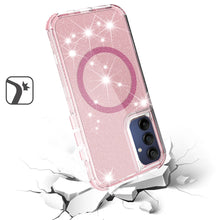 For Samsung A15 5G Case Magnetic Charging Glitter Shockproof + Tempered Glass