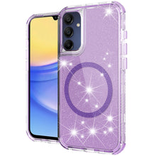 For Samsung A15 5G Case Magnetic Charging Glitter Shockproof + Tempered Glass