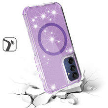 For Samsung A15 5G Case Magnetic Charging Glitter Shockproof + Tempered Glass