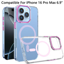 For iPhone 16 PRO MAX Case Magnetic Circle Matching Color Trim + Tempered Glass