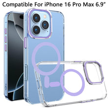 For iPhone 16 PRO MAX Case Magnetic Circle Matching Color Trim + Tempered Glass