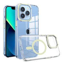 For iPhone 15 Case Magnetic Circle Phone Cover w/ Trim Color + 2 Tempered Glass