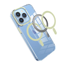 For iPhone 14 PRO MAX Case Magnetic Ring Clear Cover with Matching Trim Color