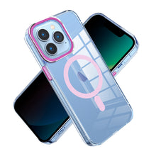 For iPhone 14 PRO MAX Case Magnetic Ring Clear Cover with Matching Trim Color