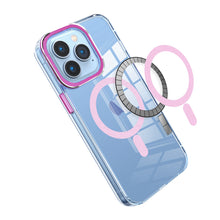 For iPhone 13 Pro Max Case Magnetic Ring Clear Cover with Colored Borders