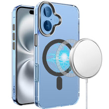 For iPhone 16 Plus 6.7in Case Magnetic Circle Match Color Trim + Tempered Glass