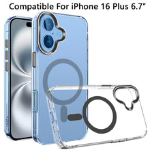 For iPhone 16 Plus 6.7in Case Magnetic Circle Match Color Trim + Tempered Glass