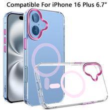 For iPhone 16 Plus 6.7in Case Magnetic Circle Match Color Trim + Tempered Glass