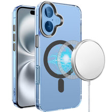For iPhone 16 6.1inch Case Magnetic Circle Matching Color Trim + Tempered Glass