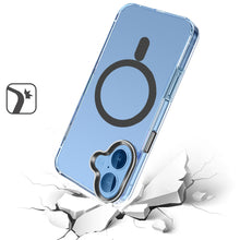For iPhone 16 6.1inch Case Magnetic Circle Matching Color Trim + Tempered Glass