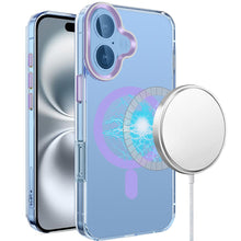 For iPhone 16 6.1inch Case Magnetic Circle Matching Color Trim + Tempered Glass