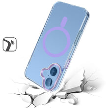 For iPhone 16 6.1inch Case Magnetic Circle Matching Color Trim + Tempered Glass