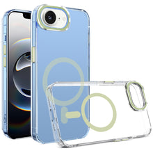 For iPhone 16e Case Magnetic Circle Matching Color Trim Cover + Tempered Glass