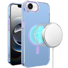 For iPhone 16e Case Magnetic Circle Matching Color Trim Cover + Tempered Glass