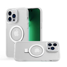 For iPhone 12 Pro Max Case Metallic Magnetic Circle Ring Stand + Tempered Glass