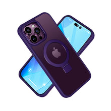 For iPhone 12 Pro Max Case Metallic Magnetic Circle Ring Stand + Tempered Glass