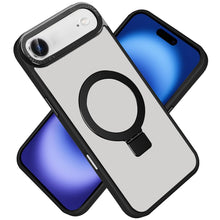 For iPhone Air Case Metal Chrome Magnetic Circle Ring Stand + Tempered Glass