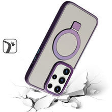 For Samsung Galaxy S24 Case Magnetic Charging Ring Stand Metallic Phone Cover