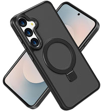 For Samsung S25 FE Case Metallic Magnetic Circle Ring Stand + Tempered Glass