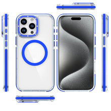 For iPhone 15 Pro Max Case Magnetic Circle Color Matching Trim +2 Tempered Glass