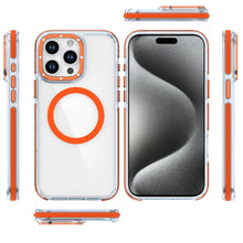 For iPhone 15 Pro Max Case Magnetic Circle Color Matching Trim +2 Tempered Glass
