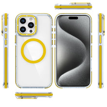 For iPhone 15 Pro Max Case Magnetic Circle Color Matching Trim +2 Tempered Glass