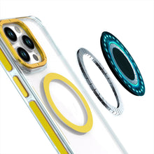 For iPhone 15 Pro Max Case Magnetic Circle Color Matching Trim +2 Tempered Glass