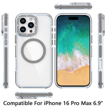 For iPhone 16 PRO MAX Case Magnetic Circle Color Matching Trim + Tempered Glass