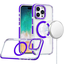 For iPhone 12 Pro Max Case Magnetic Circle Color Matching Trim + Tempered Glass
