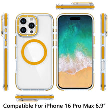 For iPhone 16 PRO MAX Case Magnetic Circle Color Matching Trim + Tempered Glass