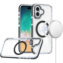 For iPhone 16 Plus 6.7in Case Magnetic Circle Color Match Trim + Tempered Glass