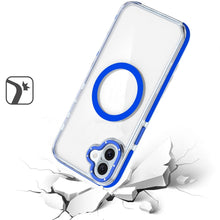 For iPhone 16 Plus 6.7in Case Magnetic Circle Color Match Trim + Tempered Glass