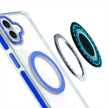 For iPhone 16 Plus 6.7in Case Magnetic Circle Color Match Trim + Tempered Glass