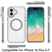 For iPhone 16 Plus 6.7in Case Magnetic Circle Color Match Trim + Tempered Glass