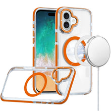For iPhone 16 Plus 6.7in Case Magnetic Circle Color Match Trim + Tempered Glass