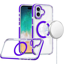 For iPhone 16 Plus 6.7in Case Magnetic Circle Color Match Trim + Tempered Glass