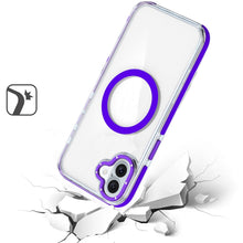 For iPhone 16 Plus 6.7in Case Magnetic Circle Color Match Trim + Tempered Glass