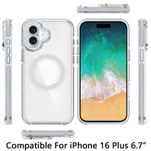For iPhone 16 Plus 6.7in Case Magnetic Circle Color Match Trim + Tempered Glass