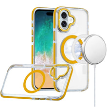 For iPhone 16 Plus 6.7in Case Magnetic Circle Color Match Trim + Tempered Glass