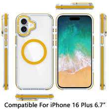For iPhone 16 Plus 6.7in Case Magnetic Circle Color Match Trim + Tempered Glass