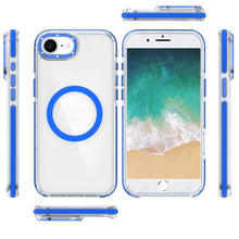 For iPhone 16e Case Magnetic Circle Color Matching Trim Cover + Tempered Glass