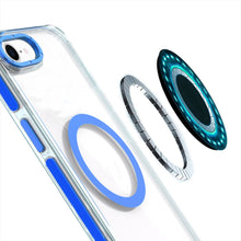 For iPhone 16e Case Magnetic Circle Color Matching Trim Cover + Tempered Glass