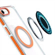 For iPhone 16e Case Magnetic Circle Color Matching Trim Cover + Tempered Glass