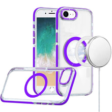 For iPhone 16e Case Magnetic Circle Color Matching Trim Cover + Tempered Glass